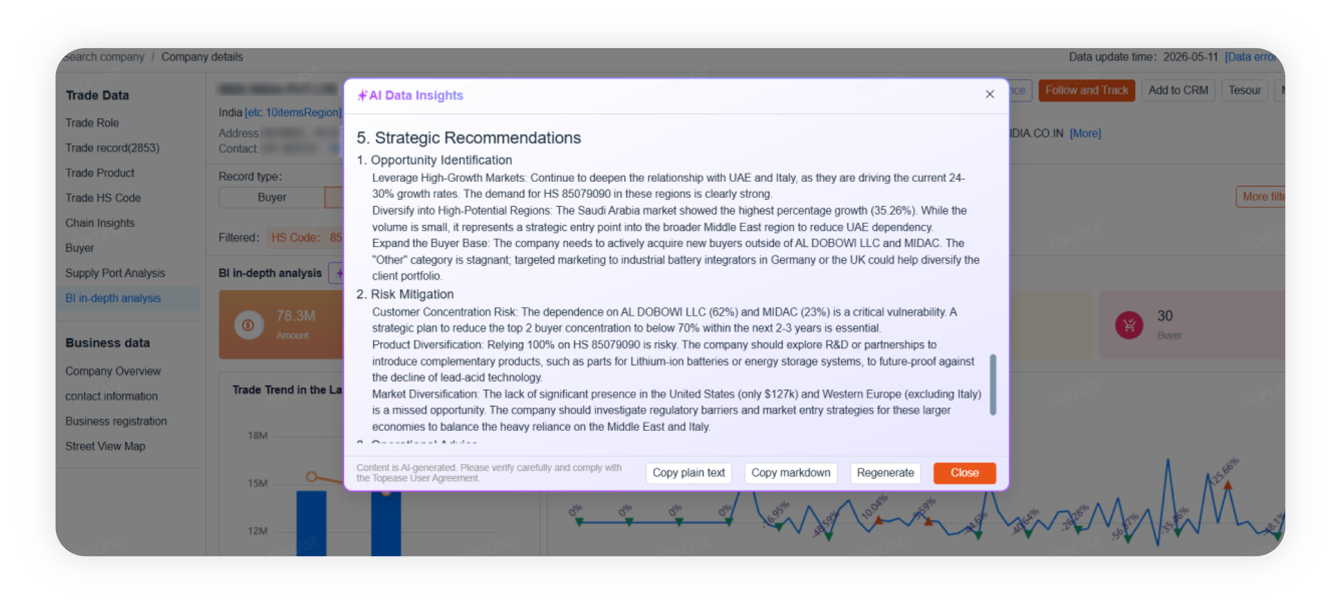AI-driven supply chain risk recommendations